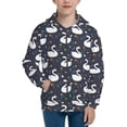 thumbnail image 1 of Kdxio Swan And Flowers1 Pattern Kids Boys Girls Zip Up Hoodie 3D Printed Hooded Sweatshirt Hoody Coat with Pocket 7-12 Y-Medium, 1 of 6