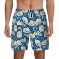 thumbnail image 1 of Kdxio Swan Birds Print Men's Swim Trunks with Compression Liner 7 Inch Inseam Quick Dry Swim Shorts, 1 of 5