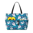 thumbnail image 1 of Kdxio Swan On The Pond for Beach Bag for Women Large Beach Tote Bag Waterproof Sandproof Swim Bag with Zipper Pockets Beach Vacation Travel, 1 of 7