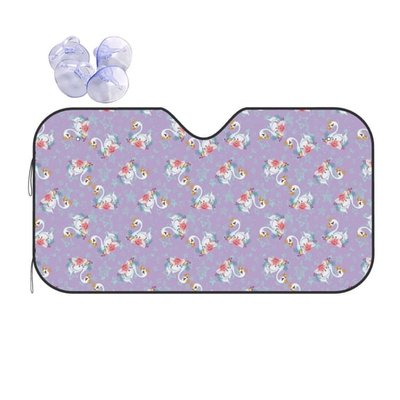 Kdxio Swan With Stars Print Front Windshield Sun Shade,Folding Auto Sunshade for Car Truck SUV-Small