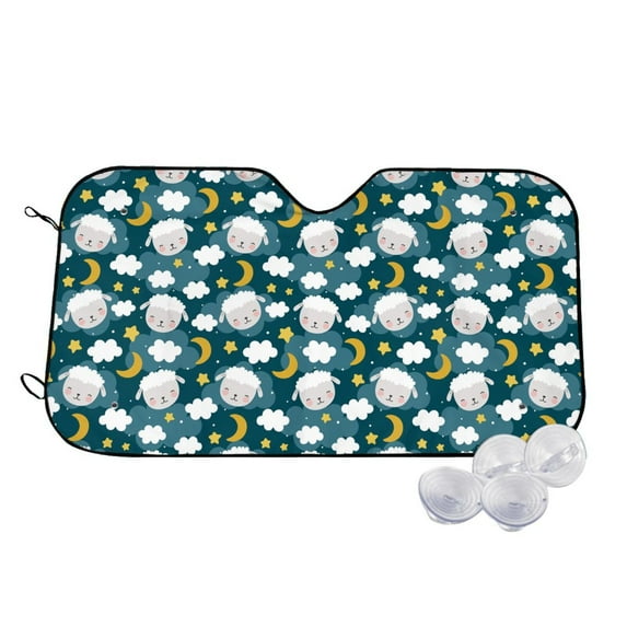 Kdxio Sweet Dream Lamb Print Windshield Sun Shade,UV Rays and Sun Heat Protection,Sunshade for Car Windshield,Car Shade Front Windshield - Small