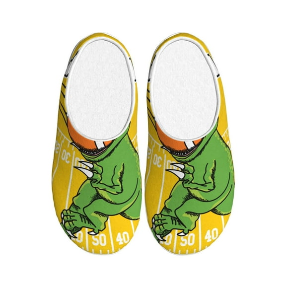 Kdxio T-Rex Playing Football Women's Men's Slippers Plush Slip-On House Slipper for Winter Indoor Soft Cushion Non-slip Fluffy Slides Slippers-13