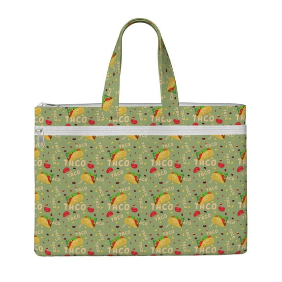 Kdxio Taco File Tote Document Bag Business Briefcase Bag Document Organizer Tote Briefcase for Letter A4 Files Business Teacher Office Bag