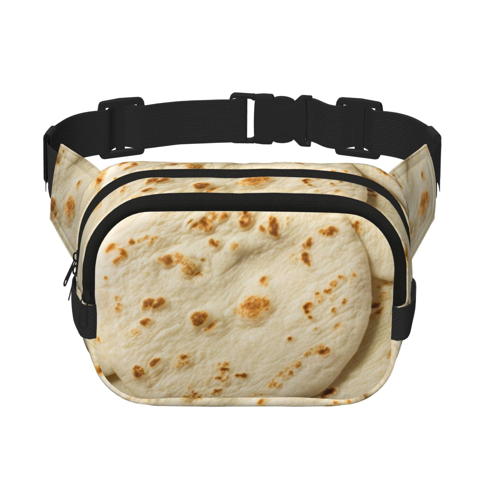 Kdxio Taco Tortillas Crossbody Double Layer Waist Bag Belt Bag for Unisex Fanny Pack Fashion Waist Packs for Hiking Running Shopping Traveling