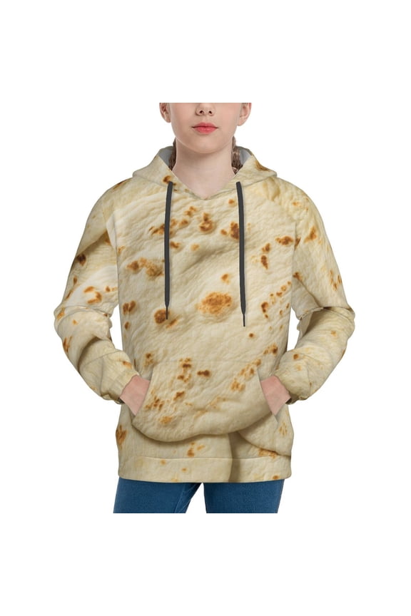 Taco Tortillas Pattern Boys Athletic Unisex Boys Girls Hoodie with Pocket Sweatshirts-Large