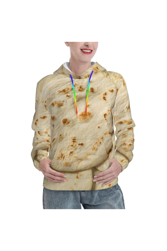 Taco Tortillas Print Womens Oversized Hoodies Sweatshirts Hooded Pullover Tops Sweaters Casual-Large