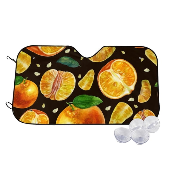 Kdxio Tangerine Print Windshield Sun Shade,UV Rays and Sun Heat Protection,Sunshade for Car Windshield,Car Shade Front Windshield -