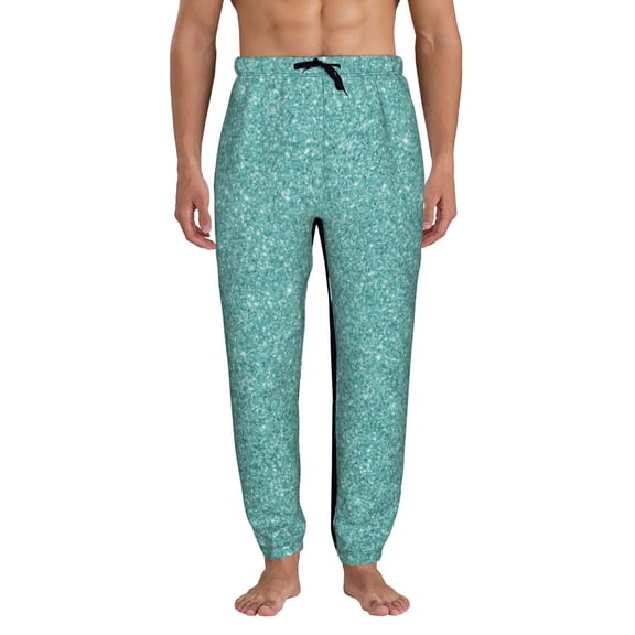 Kdxio Teal Green Glitter Pattern Joggers,Sweatpants for Men with Pockets-Small
