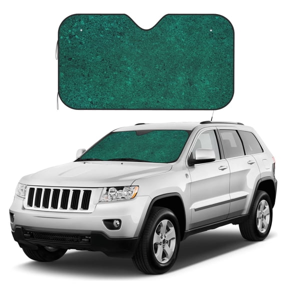 Kdxio Teal Marble Print Windshield Sun Shade, Foldable Sun Blocker for Car,Truck,SUV Automotive Interior Sun Protection,Reflective Shade for Front Windshield(Medium)