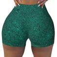 thumbnail image 1 of Kdxio Teal Marble Print Workout Shorts for Women Seamless Soft Smooth Gym Yoga Scrunch Active Shorts, 1 of 5