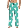 thumbnail image 1 of Kdxio Teal Turquoise And White Polka Dot Print Men's Sleep Pajama Pant Lounge Pants with Pockets-X-Large, 1 of 6