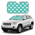thumbnail image 1 of Kdxio Teal Turquoise And White Polka Dot Print Windshield Sun Shade, Foldable Sun Blocker for Car,Truck,SUV Automotive Interior Sun Protection,Reflective Shade for Front Windshield(Small), 1 of 6