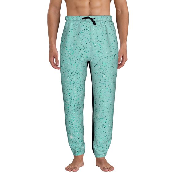Kdxio Teal Turquoise Glitter Pattern Joggers,Sweatpants for Men with Pockets-3X-Large