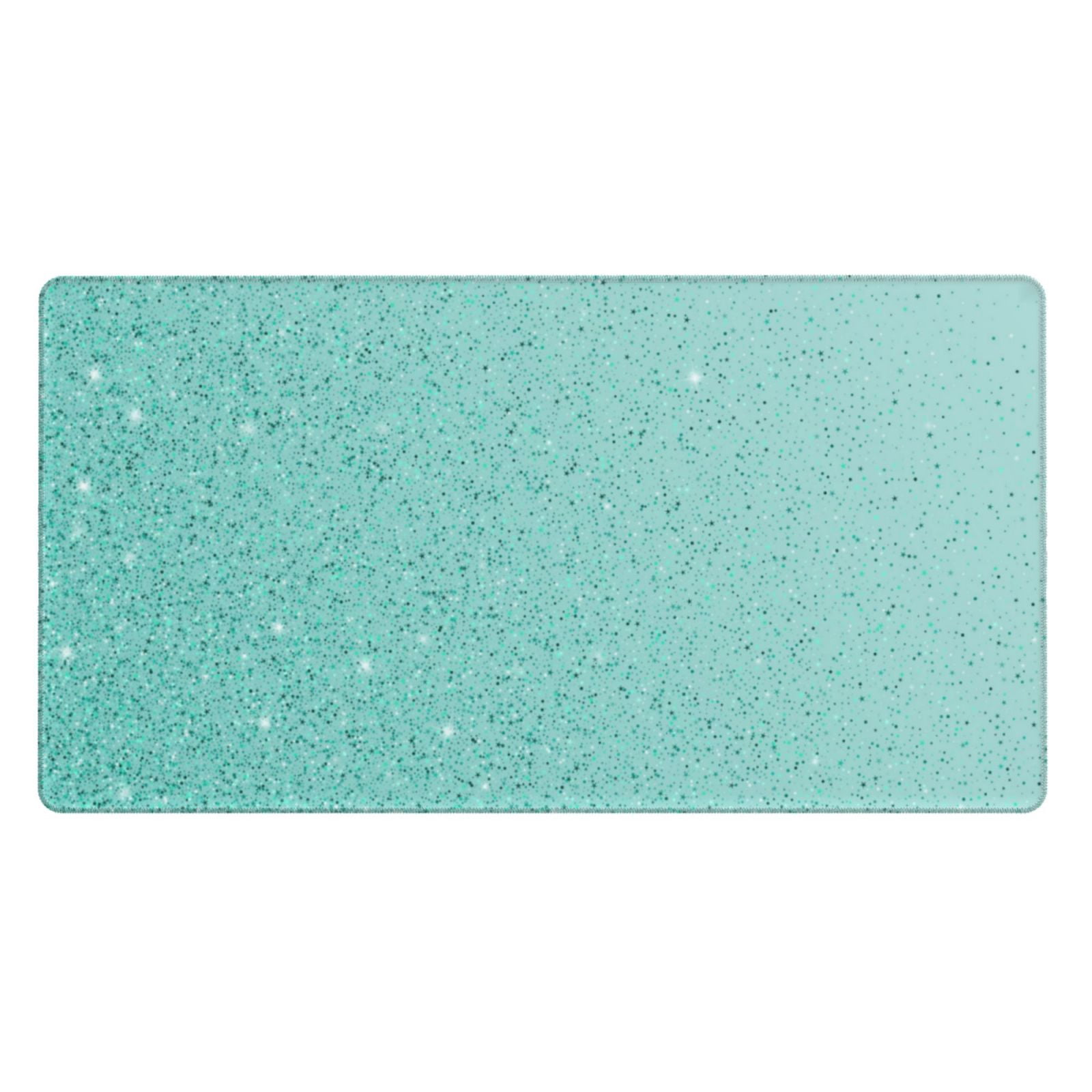 Kdxio Teal Turquoise Glitter Print Large Gaming Mouse Pad,Non-Slip Base,Water Resist Keyboard Pad for Gamer,Office & Home,29.5 x 15.8 in