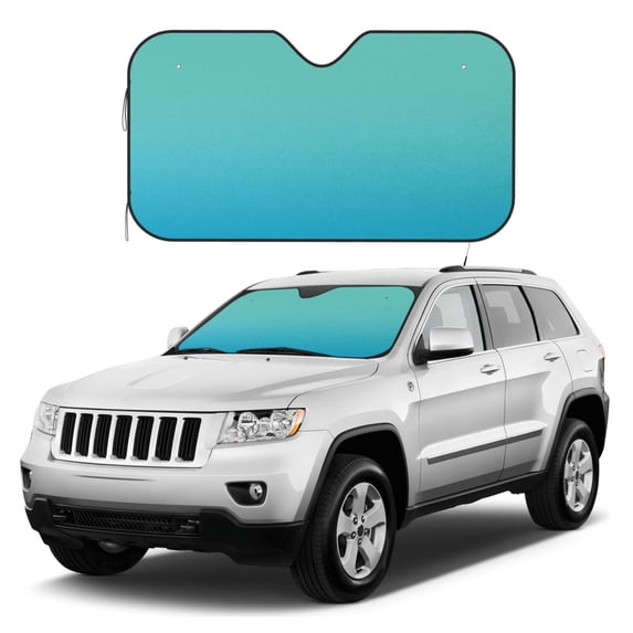 Kdxio Teal Turquoise Print Windshield Sun Shade, Foldable Sun Blocker for Car,Truck,SUV Automotive Interior Sun Protection,Reflective Shade for Front Windshield(Medium)
