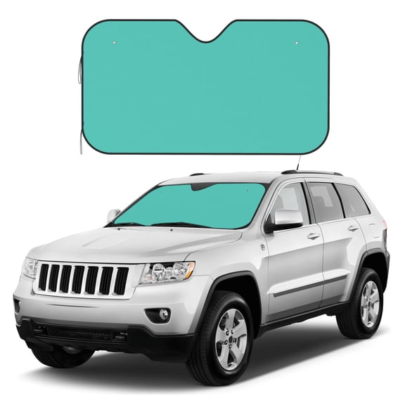 Kdxio Teal Turquoise Print Windshield Sun Shade, Foldable Sun Blocker for Car,Truck,SUV Automotive Interior Sun Protection,Reflective Shade for Front Windshield(Medium)