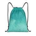 thumbnail image 1 of Kdxio Teal Turquoise1 Print Drawstring Backpack Bag,Waterproof Draw String Back Sack, Gym Drawstring Bags Swim Bag For Unisex, 1 of 1