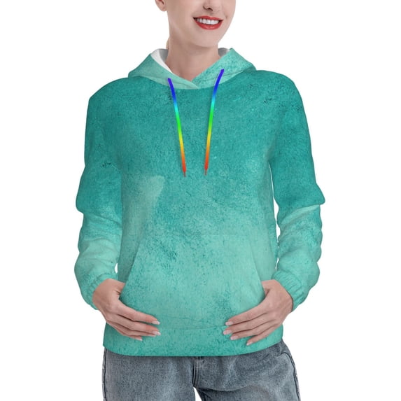 Kdxio Teal Turquoise1 Print Womens Oversized Hoodies Sweatshirts Hooded Pullover Tops Sweaters Casual-Small