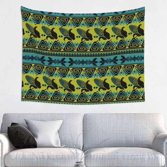 Kdxio Teal Vintage Corn Pattern Wall Hanging Tapestries Banner For Bedroom College Dorm Home Living Room Party Decor 29X37 In