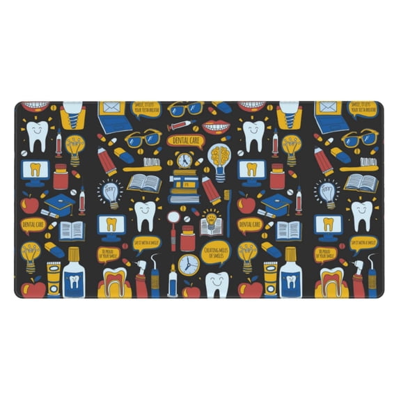 Kdxio Teeth Print Large Gaming Mouse Pad,Non-Slip Base,Water Resist Keyboard Pad for Gamer,Office & Home,29.5 x 15.8 in