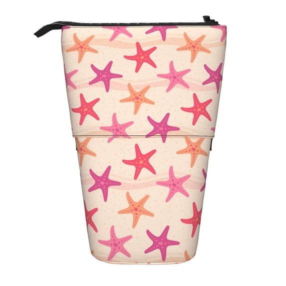 Kdxio Telescopic Pencil Bag Pen Holder Stationery Case,Stand-up Retractable Transformer Bag Organizer for Christmas Holiday(Starfish)