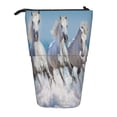 thumbnail image 1 of Kdxio Telescopic Pencil Bag Pen Holder Stationery Case,Stand-up Retractable Transformer Bag Organizer for Christmas Holiday(Horses Running Through The Water), 1 of 6