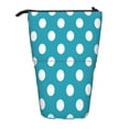 thumbnail image 1 of Kdxio Telescopic Pencil Bag Pen Holder Stationery Case,Stand-up Retractable Transformer Bag Organizer for Christmas Holiday(Sky Blue And White Polka Dot), 1 of 6