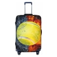 thumbnail image 1 of Kdxio Tennis Ball In Fire And Water Pattern Luggage Cover for Travel,Elastic and Durable,Fits 18-32 Inch,Anti-Scratch Suitcase Protector-No luggage included, 1 of 5