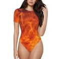 thumbnail image 1 of Kdxio Tennis Ball In Fire for Women's Short-Sleeved Onesie Stylish Round Neck Pajamas Bodysuit Jumpsuit Nightwear-Large, 1 of 7