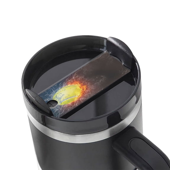 Kdxio Tennis Ball On Fire And Water Name Plate Compatible Stanley Cups Name Tag Acrylic Nameplate Tumbler Lid Topper for Cup Accessories