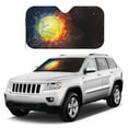 thumbnail image 1 of Kdxio Tennis Ball On Fire And Water Print Windshield Sun Shade, Foldable Sun Blocker for Car,Truck,SUV Automotive Interior Sun Protection,Reflective Shade for Front Windshield(Medium), 1 of 6