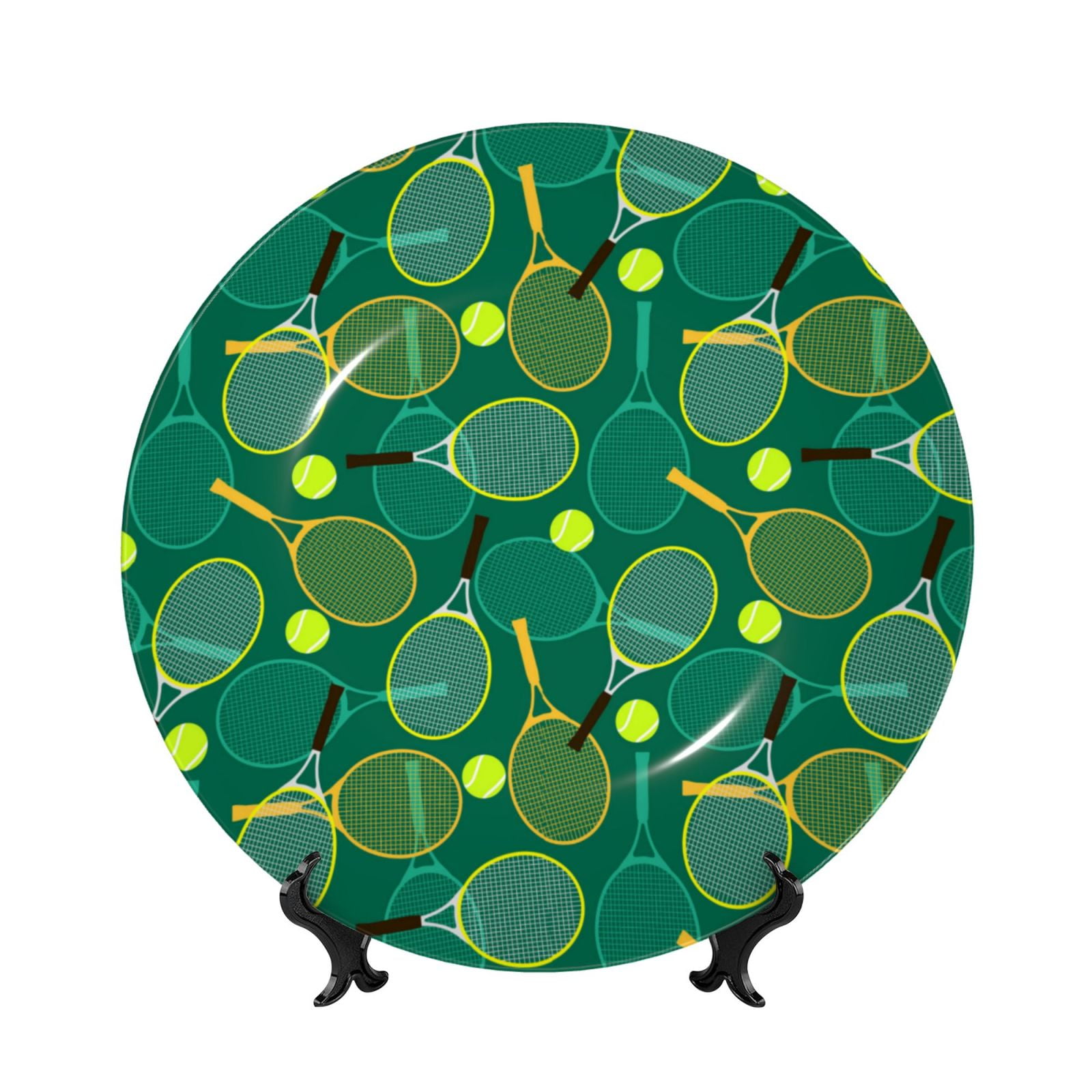 Kdxio Tennis Rackets and Balls Bone China Decorative Plate Ceramic ...