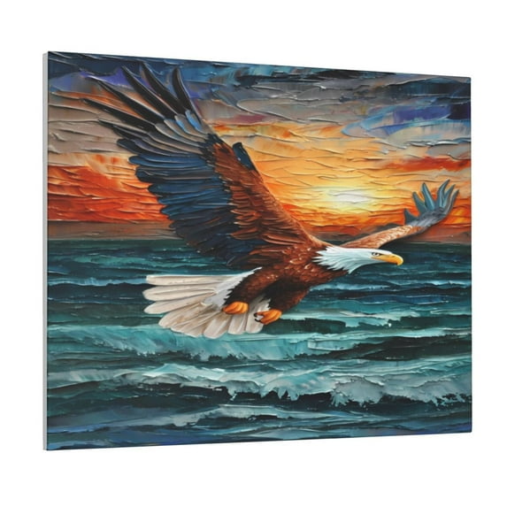 Kdxio Textured Bald Eagle Pattern Canvas Wall Art for Living Room Wall Decor for Bedroom Bathroom Modern Framed Canvas Art Prints Ready to Hang,Horizontal