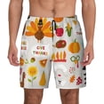 thumbnail image 1 of Kdxio Thanksgiving Print Men'S Swim Trunks With Compression Liner 7 Inch Inseam Quick Dry Swim Shorts, 1 of 7