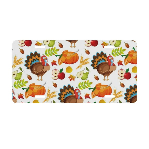 Kdxio Thanksgiving Turkey License Plate Car Front License Plate Car Decoration Car Accessories Front Tag Plate Standard Size