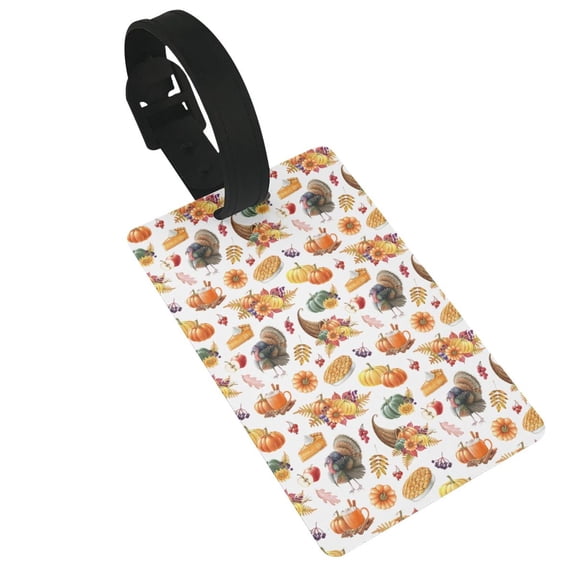 Kdxio Thanksgiving Turkeys 1 Luggage Tags Privacy Cover ID Label Suitcase Tags Identifiers For School Bags,Suitcases