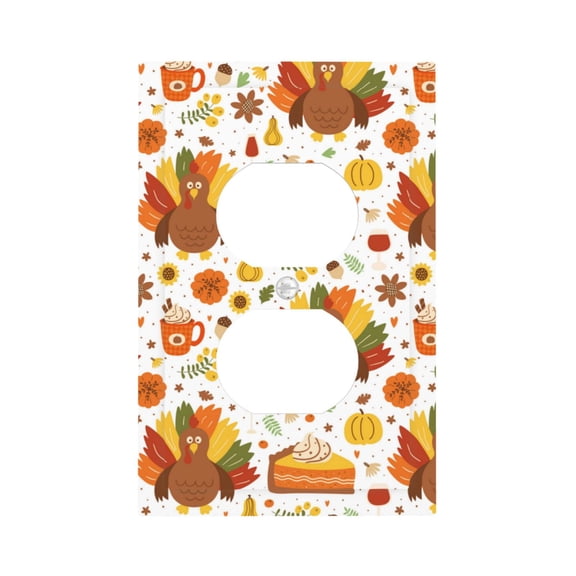 Kdxio Thanksgiving With Turkey Decorator Light Switch or Receptacle Outlet Wall Plate Decorator Wall Plate Child Safe Outlet Cover-Style S