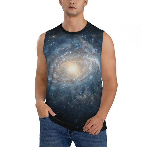 Kdxio The Galaxy for Men's Muscle T-shirt,Sleeveless for Workout Running Athletic Gym Lounge Casual