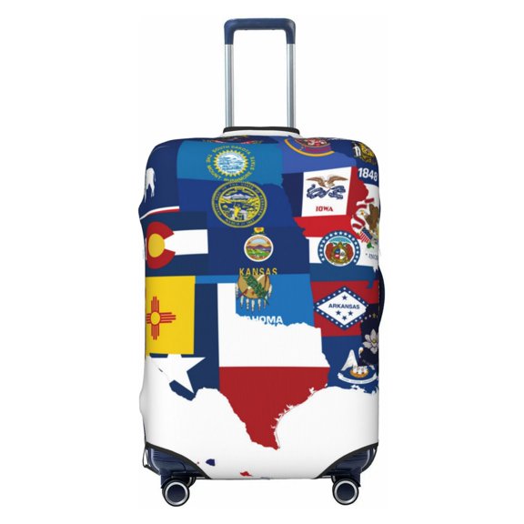 Kdxio The Map Of United States Pattern Luggage Cover for Travel,Elastic and Durable,Fits 18-32 Inch,Anti-Scratch Suitcase Protector-No luggage included