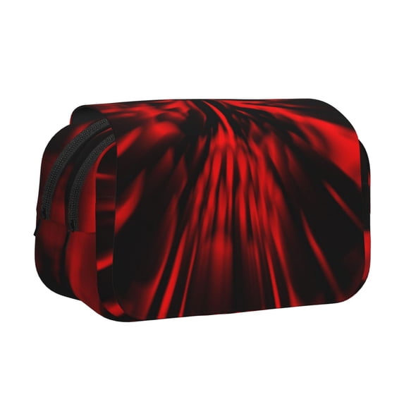 Kdxio The Red Head Skull for Double Compartment Pen Case Oxford Organizer with Zipper Pockets for Students Artists