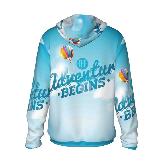 Kdxio The Travel Adventure Begins Print Women Men Sun Protection UPF 50+ Jackets Zip Up Long Sleeve Hoodie Hiking Lightweight with Pockets