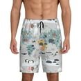 thumbnail image 1 of Kdxio The World Map with Cartoon Animals Print Mens Sleep Shorts Bottoms Soft Comfy Pajama Wear Pants with Drawstring Pockets, 1 of 7
