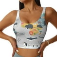 thumbnail image 1 of Kdxio The World Map with Cartoon Animals Print Workout Crop Tank Top for Women Racerback Yoga Tank Tops Athletic Sports Shirts Exercise Undershirts, 1 of 9