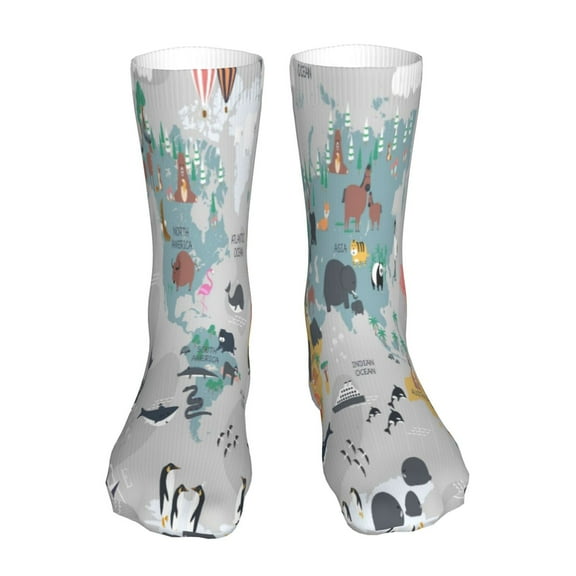 Kdxio The World Map with Cartoon Animals 