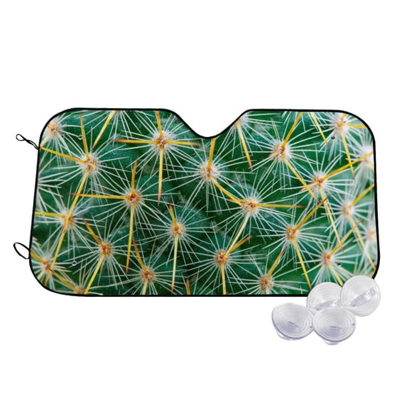 Kdxio Thorns Of Macro Cactus Print Windshield Sun Shade,UV Rays and Sun Heat Protection,Sunshade for Car Windshield,Car Shade Front Windshield - Medium