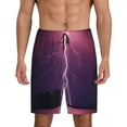 thumbnail image 1 of Kdxio Thunderstorm Violet Purple Print Mens Sleep Shorts Bottoms Soft Comfy Pajama Wear Pants with Drawstring Pockets, 1 of 7