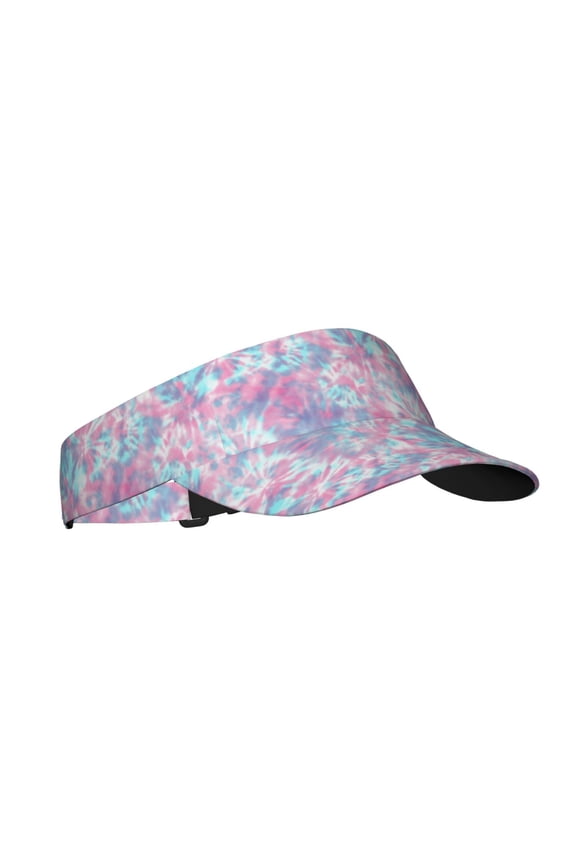 Tie Dye Print Sun Visor Hat Golf Visor Adjustable Velcro Outdoor Sports Cap for Men Women