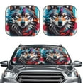 thumbnail image 1 of Kdxio Tie-Dye Wolf Head Print 2-Piece Sun Shade Front Windshield - Foldable Car Front Window Sunshades for Most Sedans SUV Truck, 1 of 6