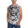 thumbnail image 1 of Kdxio Tiger Butterfly Floral Art for Men's Muscle T-shirt,Sleeveless for Workout Running Athletic Gym Lounge Casual, 1 of 5