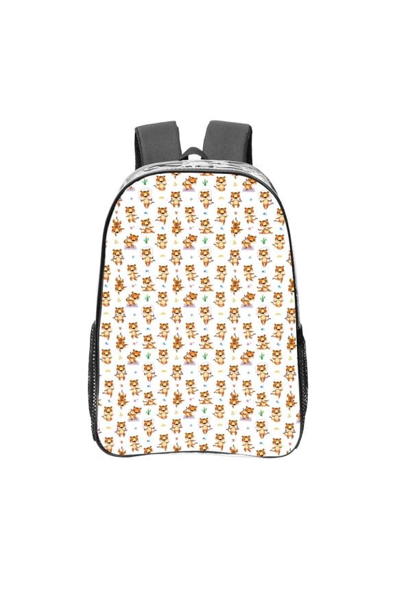 Tigers go in for Sports Clear Backpack, Transparent Bookbag for School for Women Men, Capacity Clear Bag for College, Travel